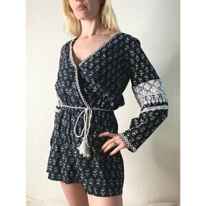 ANTHROPOLOGIE VALIANTE Long Sleeve Embroidered Romper Cotton US M/L